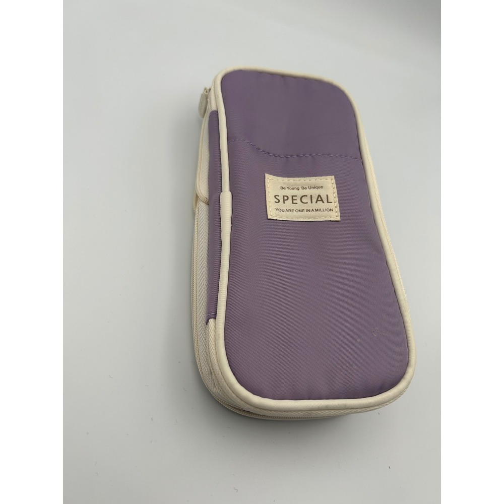 Angoo Special Pencil Case Purple Large Capacity Stationery Organizer Pouch